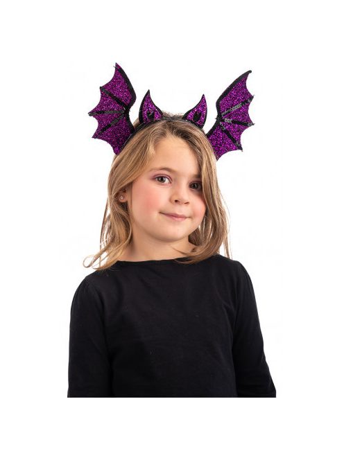  Lila Fekete Denevéres Gyerek Fejdísz Halloween-re