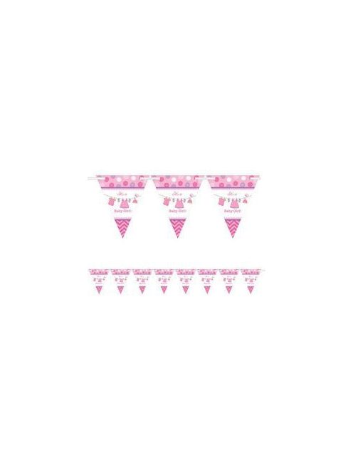 Shower with love pink zászlófüzés babaszületésre