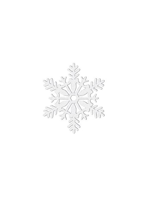 Hópelyhek Fehér Glitteres Függő Dekoráció - 10cm