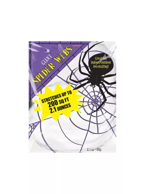 Fehér Pókháló halloweeni dekoráció 60 gramm