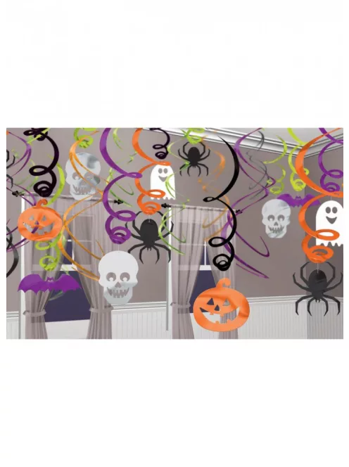 Halloween Spirális Függő Dekoráció - 30 db-os