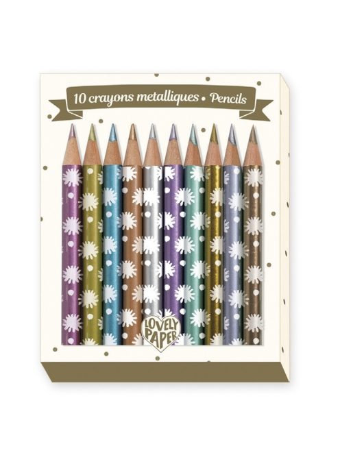 10 chici mini metalic pencils