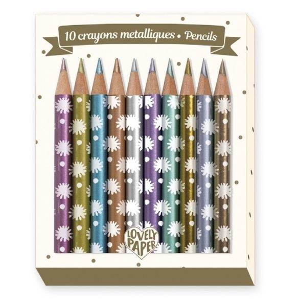 10 chici mini metalic pencils