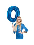 0-ás Shiny Blue Kék Számos Super Shape Fólia Lufi, 86 cm