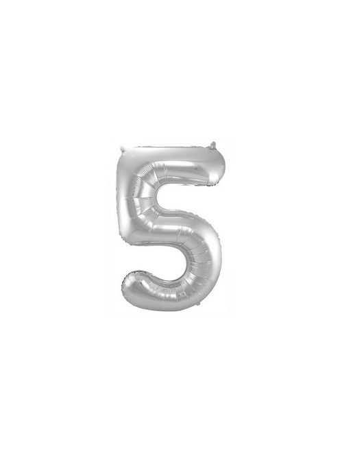 5-ös Ezüst Számos Héliumos Fólia Lufi, 86 cm