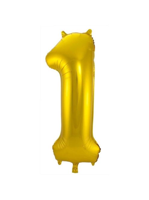 1-s Arany Számos Fólia Lufi, 86 cm