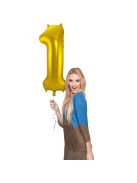 1-s Arany Számos Fólia Lufi, 86 cm