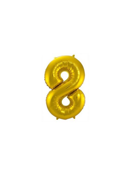 8-as Arany Számos Héliumos Fólia Lufi, 86 cm