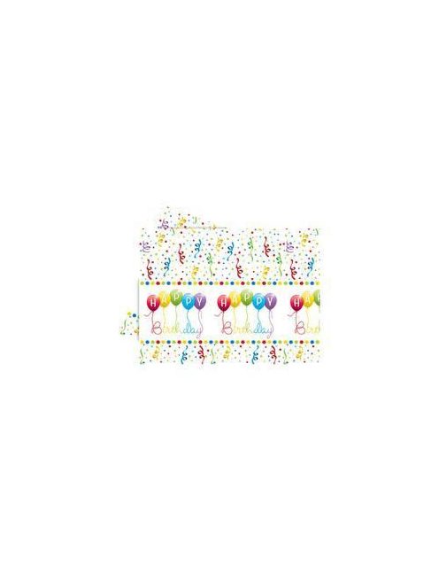 Happy Birthday Streamers - Szülinapi part asztalterítő 120 x 180 cm