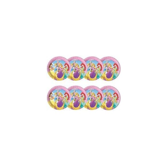 Hercegnők Disney - Princess Heart Strong Parti Tányér - 20 cm, 8 db-os