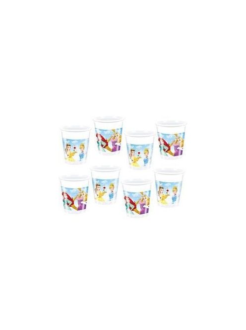 Hercegnők Disney - Princess Heart Strong Parti Pohár - 200 ml, 8 db-os