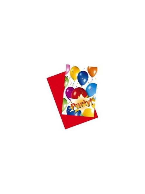 Balloon Fiesta Parti Meghívó és Boríték - 6 db-os