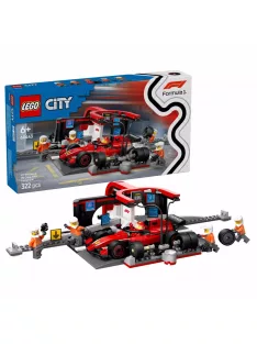   LEGO City 60443 F1®-es boxutca és személyzet, Ferrari autóval