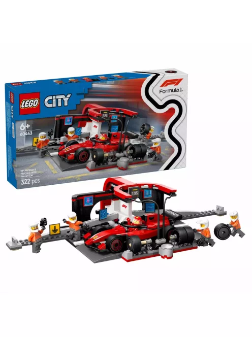 LEGO City 60443 F1®-es boxutca és személyzet, Ferrari autóval