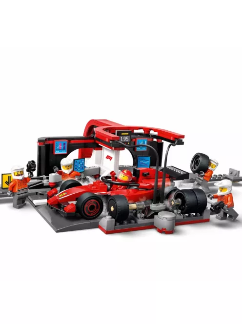 LEGO City 60443 F1®-es boxutca és személyzet, Ferrari autóval