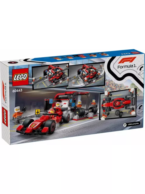 LEGO City 60443 F1®-es boxutca és személyzet, Ferrari autóval