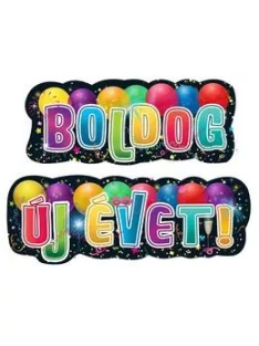   Boldog Új Évet! Feliratú Szilveszteri Banner - 135 cm x 28 cm