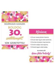   Boldog 30. Születésnapot! Rózsaszín Pasztell Konfettis Boros Üveg Címke