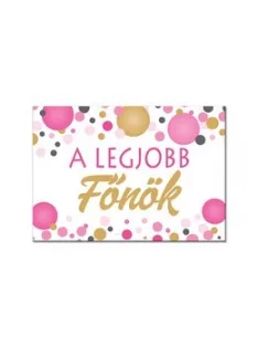   A Legjobb Főnök Rózsaszín Pasztell Konfettis Hűtőmágnes
