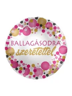   Ballagásodra Szeretettel Rózsaszín Pasztell Konfettis Fólia Lufi, 43 cm