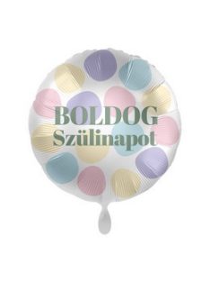   17 inch-es Boldog Szülinapot Pasztel Kör Mintás Fólia Lufi