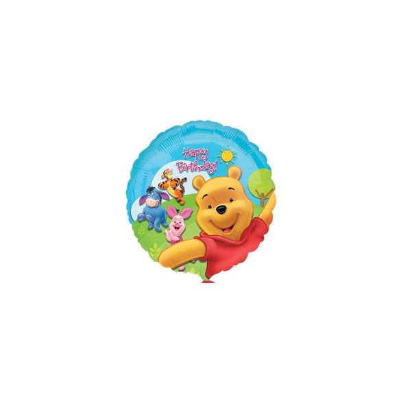 18 inch-es Micimackó - Pooh és Friends Sunny Birthday - Szülinapi Fólia Lufi