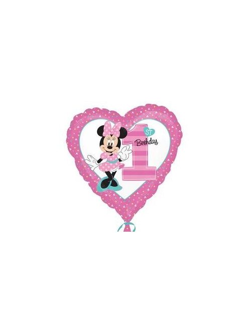 Minnie Egér Első Szülinapi Héliumos Fólia Lufi, 46 cm