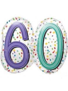 Rainboww birthday super shape fólia lufi 60