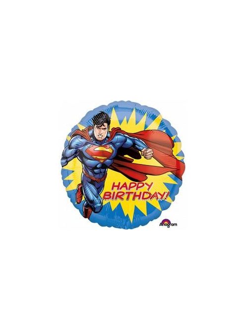 17 inch-es Happy Birthday - Superman Szülinapi Fólia Lufi