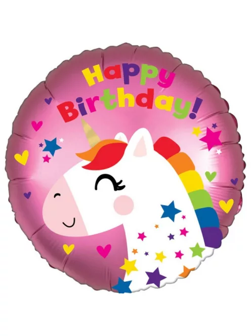18 inches Színes Egyszarvú Szülinapi Fólia Lufi