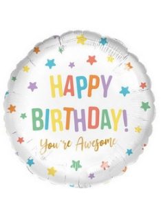   17 inch-es Happy Birthday - You Awesome Színes Szülinapi Fólia Lufi