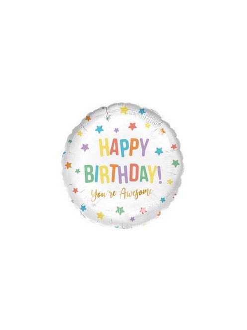 17 inch-es Happy Birthday - You Awesome Színes Szülinapi Fólia Lufi