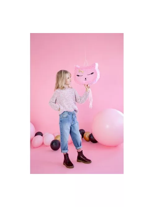 Rózsaszín Cica Fej Parti Pinata