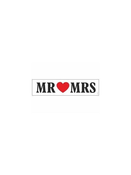 Mr és Mrs Szíves Esküvői Rendszámtábla - 50 cm x 11,5 cm