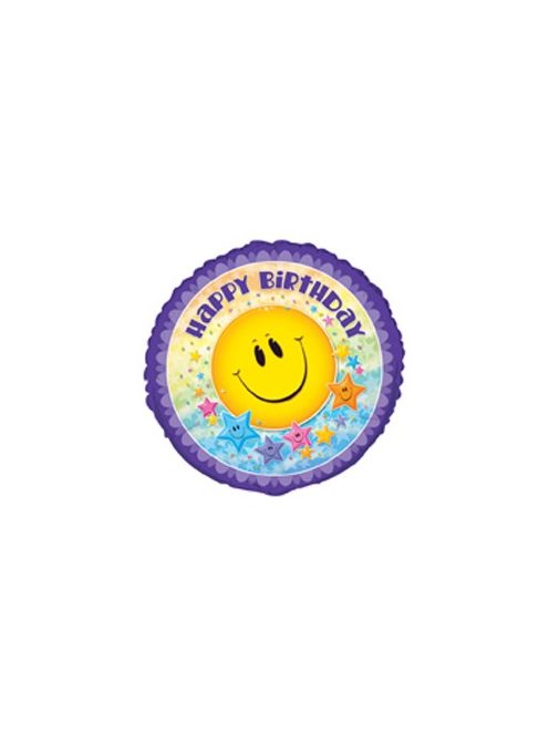 18 inch-es Smile Stars Birthday Szülinapi Fólia Lufi