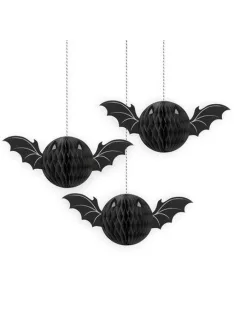 Fekete Denevér Függõ Méhsejt Dekoráció, 3 db-os