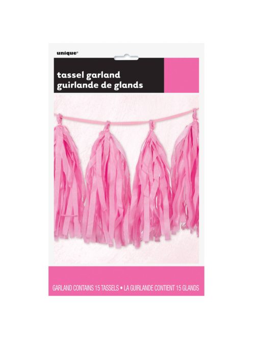 Pink Rojtos Girland Dekorációs Füzér-274 cm