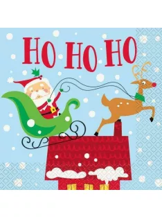   Colourful Santa - Mikulás Rénszarvassal Parti Szalvéta Karácsonyra