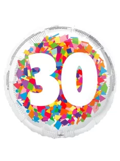   18 inch-es 30-as Számos Bright Confetti Szülinapi Fólia Lufi