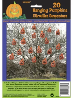   Tökfejes Zacskók Függő Dekoráció Halloweenre - 20 db-os