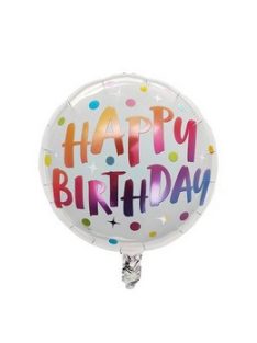  Happy Birthday Színes Pöttyös Héliumos Szülinapi Fólia Lufi