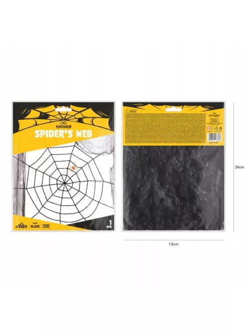 Fekete Hatalmas Pókháló Dekoráció Halloween-re 150 cm