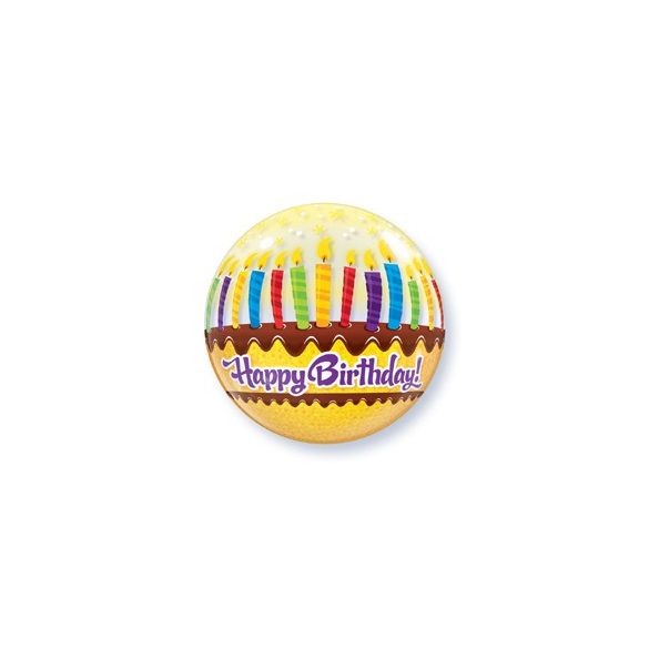 Gyertyás Szülinapi Buborék Lufi - 56 cm