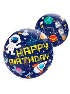   22 inch-es Birthday Outer Space - Űrhajós Szülinapi Bubble Lufi
