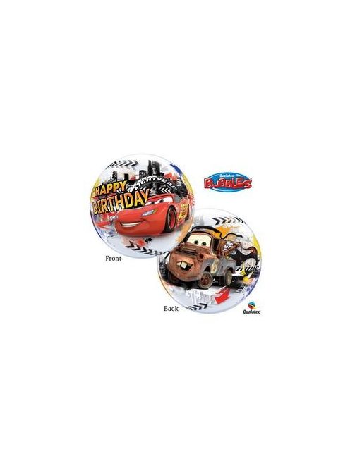 22 inch-es Disney Verdák - Cars Lightning McQuenn Birthday Szülinapi Bubbles Lufi