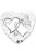 18 inch-es Entwined Hearts Silver Esküvői Szív Fólia Lufi