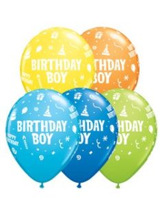 Birthday Boy Szülinapi Lufi - Kék, 28 cm, 6 db