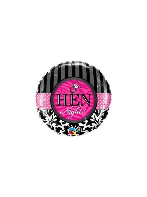 18 inch-es Hen Night! Damask & Stripes Fólia Lufi Lánybúcsúra