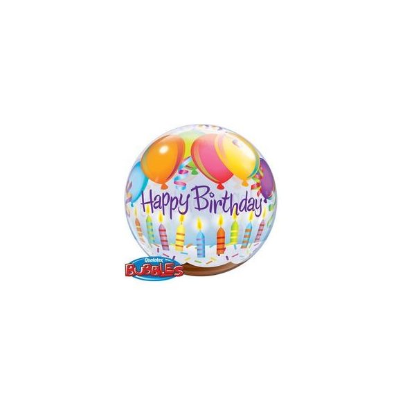Birthday Balloons & Candles Szülinapi Buborék Lufi, 56 cm