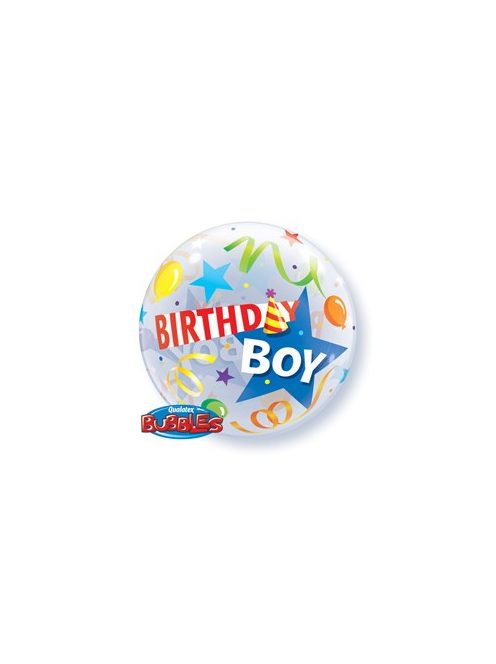 22 inch-es Kisfiúknak - Birthday Boy Party Hat Szülinapi Bubble Lufi